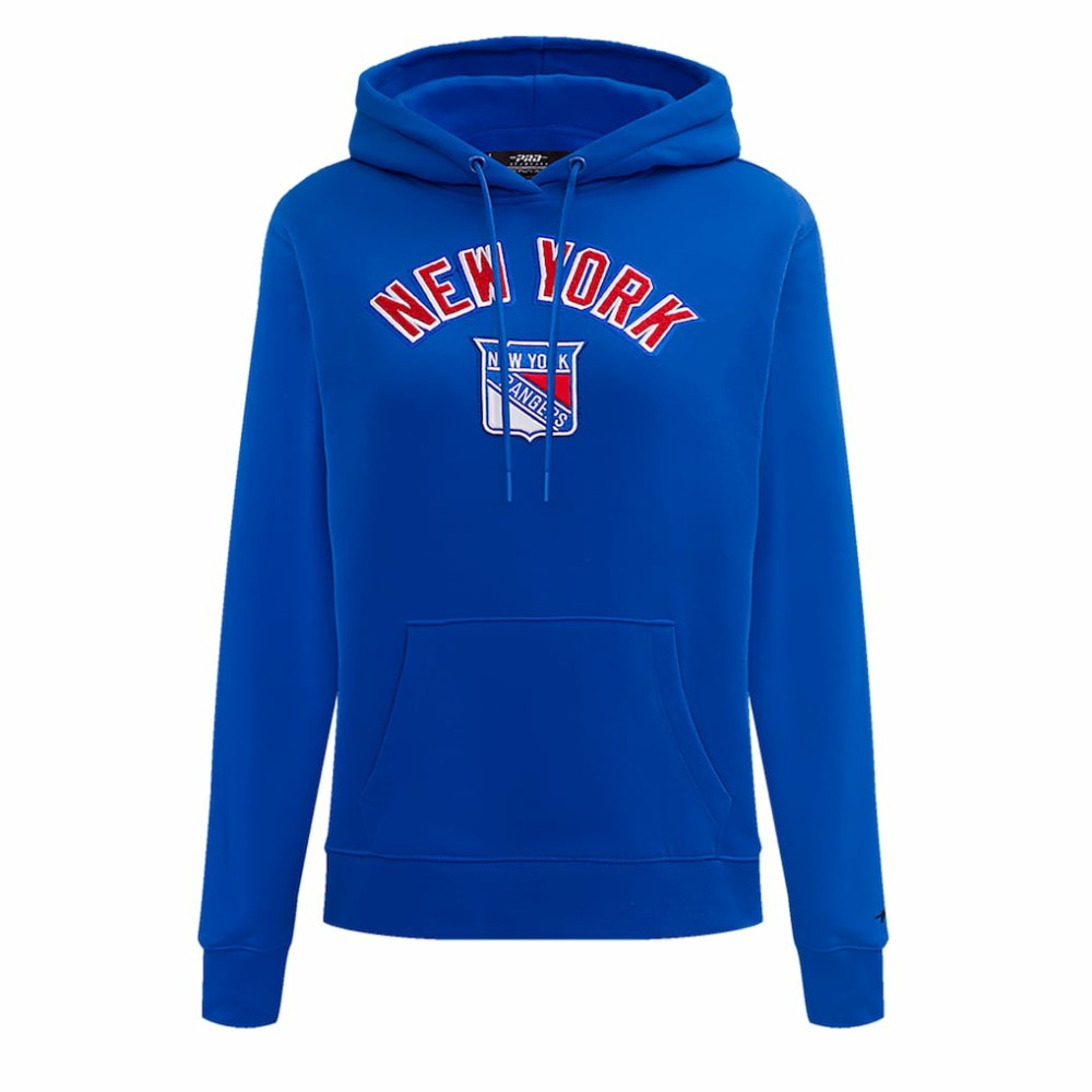 New York Rangers Pro Standard Women's Classic Chenille Pullover Hoodie - Blue - NHL
