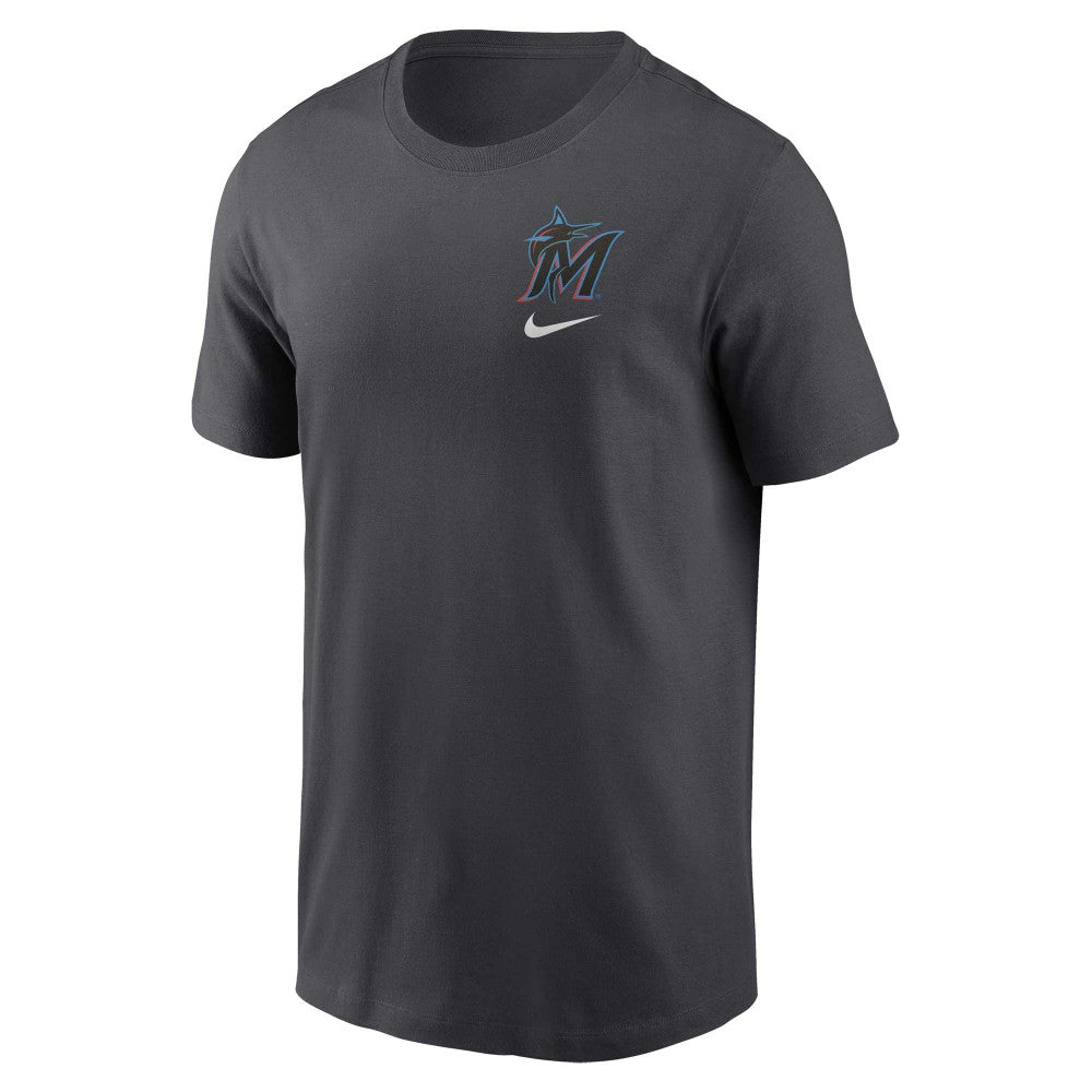 Miami Marlins Nike Logo Sketch Bar T-Shirt - MLB