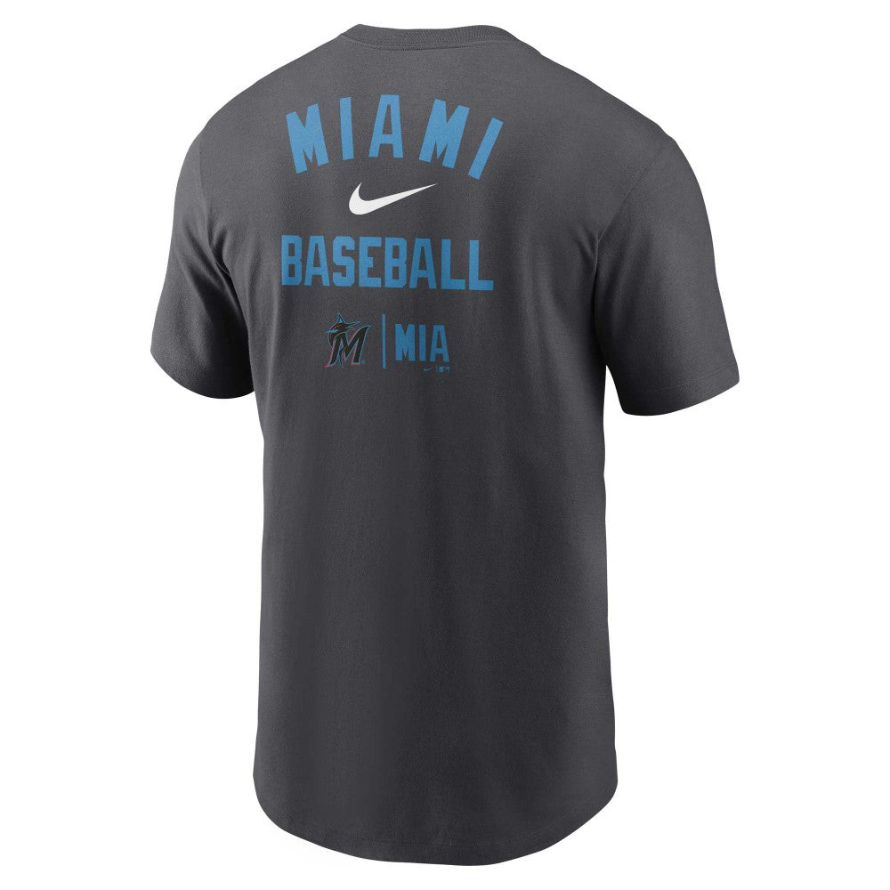 Miami Marlins Nike Logo Sketch Bar T-Shirt - MLB