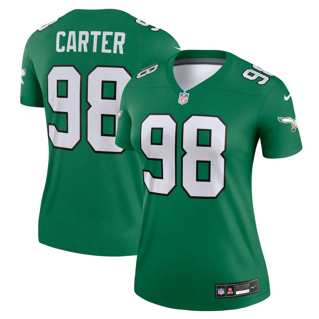 Jalen Carter Philadelphia Eagles Women's Alternate Legend Player Performance Top Kelly Green | Nike for Sale