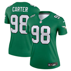 Jalen Carter Philadelphia Eagles Women's Alternate Legend Player Performance Top Kelly Green | Nike for Sale
