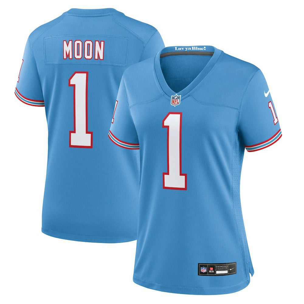 Warren Moon Tennessee Titans Women's Oilers Throwback Retired Player Game Jersey Light Blue | Nike for Sale
