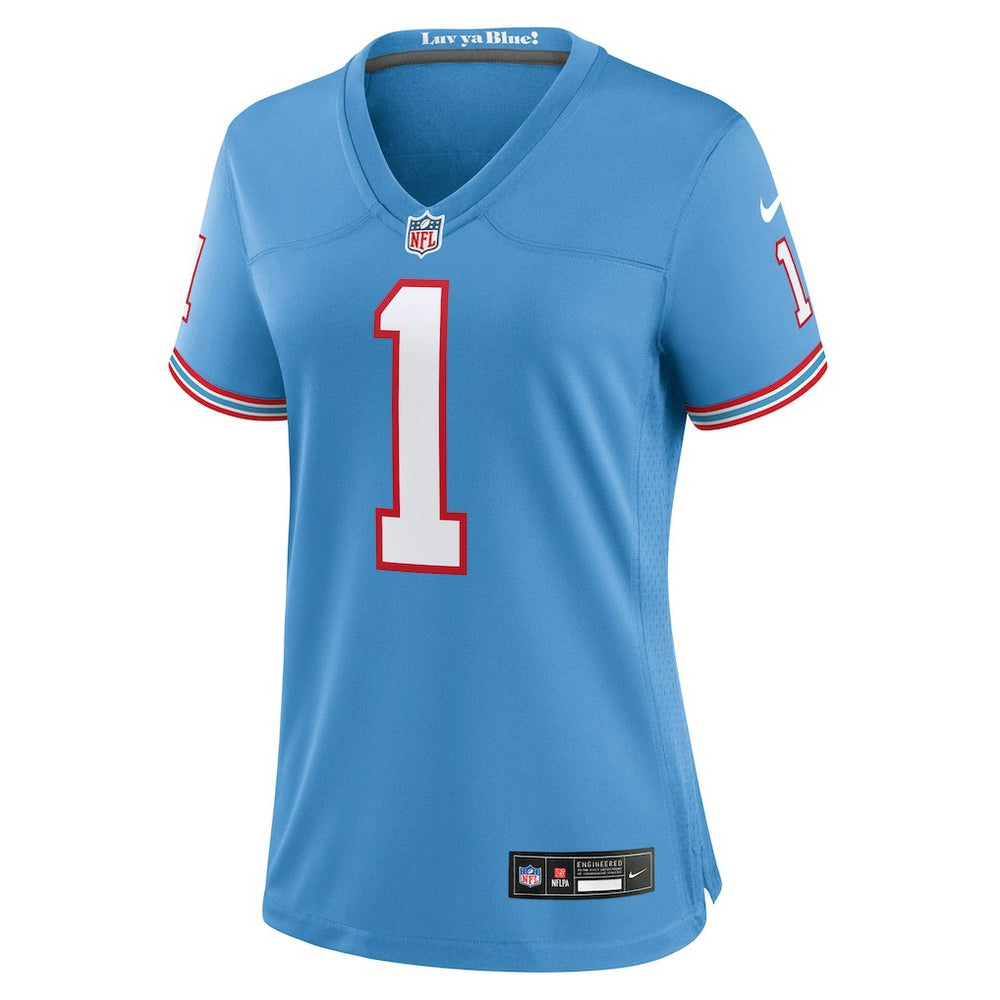 Warren Moon Tennessee Titans Women's Oilers Throwback Retired Player Game Jersey Light Blue | Nike for Sale