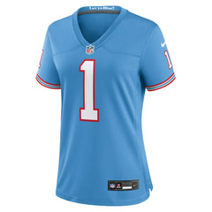 Warren Moon Tennessee Titans Women's Oilers Throwback Retired Player Game Jersey Light Blue | Nike for Sale