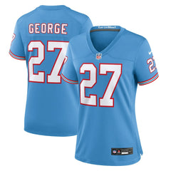 Eddie George Tennessee Titans Women's Oilers Throwback Retired Player Game Jersey Light Blue | Nike for Sale