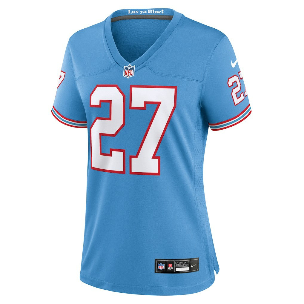Eddie George Tennessee Titans Women's Oilers Throwback Retired Player Game Jersey Light Blue | Nike for Sale
