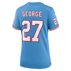 Eddie George Tennessee Titans Women's Oilers Throwback Retired Player Game Jersey Light Blue | Nike for Sale
