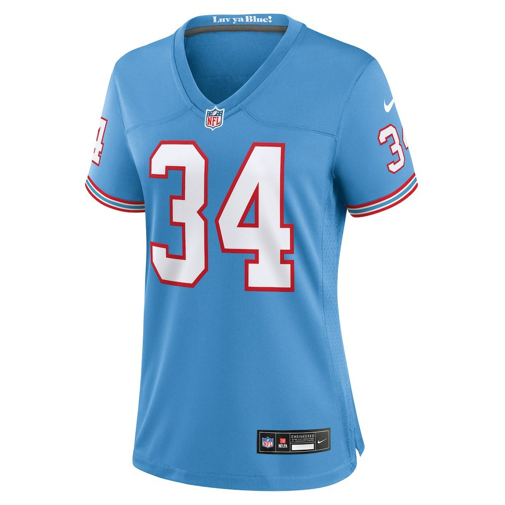 Earl Campbell Tennessee Titans Women's Oilers Throwback Retired Player Game Jersey Light Blue | Nike for Sale