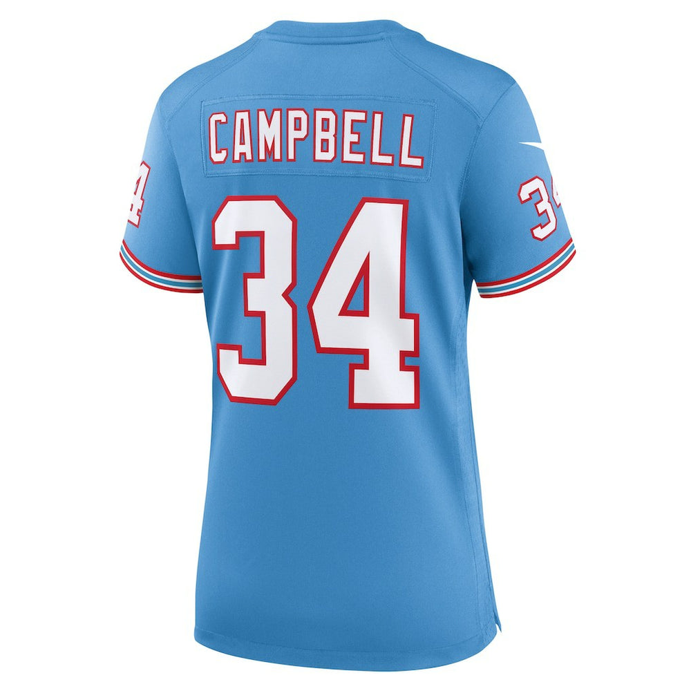 Earl Campbell Tennessee Titans Women's Oilers Throwback Retired Player Game Jersey Light Blue | Nike for Sale