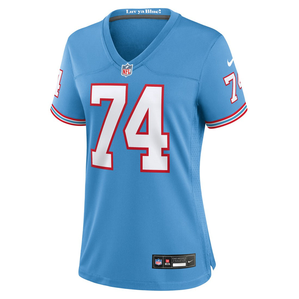 Bruce Matthews Tennessee Titans Women's Oilers Throwback Retired Player Game Jersey Light Blue | Nike for Sale