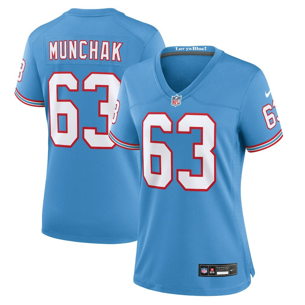 Mike Munchak Tennessee Titans Women's Oilers Throwback Retired Player Game Jersey Light Blue | Nike for Sale