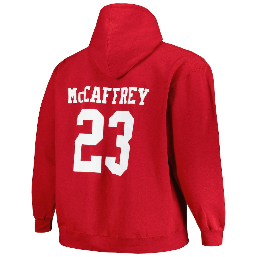 Christian McCaffrey San Francisco 49ers Big & Tall Fleece Name & Number Pullover Hoodie Scarlet | Fanatics