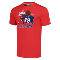 Bruce Smith Buffalo Bills Homage Unisex Caricature Retired Player Tri-Blend T-Shirt Red | NFL