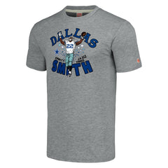 Emmitt Smith Dallas Cowboys Homage Unisex Caricature Retired Player Tri-Blend T-Shirt Gray | NFL