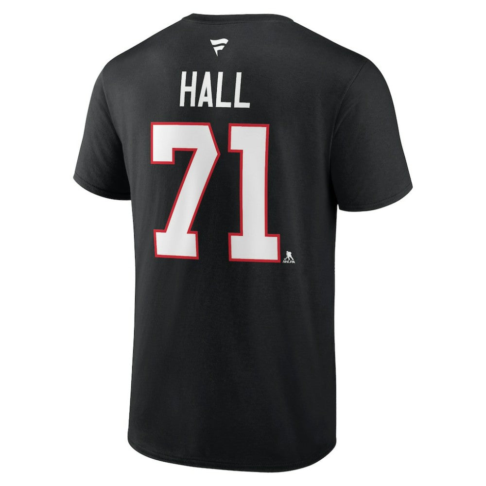 Taylor Hall Chicago Blackhawks Fanatics Authentic Stack Name & Number T-Shirt - Black - NHL