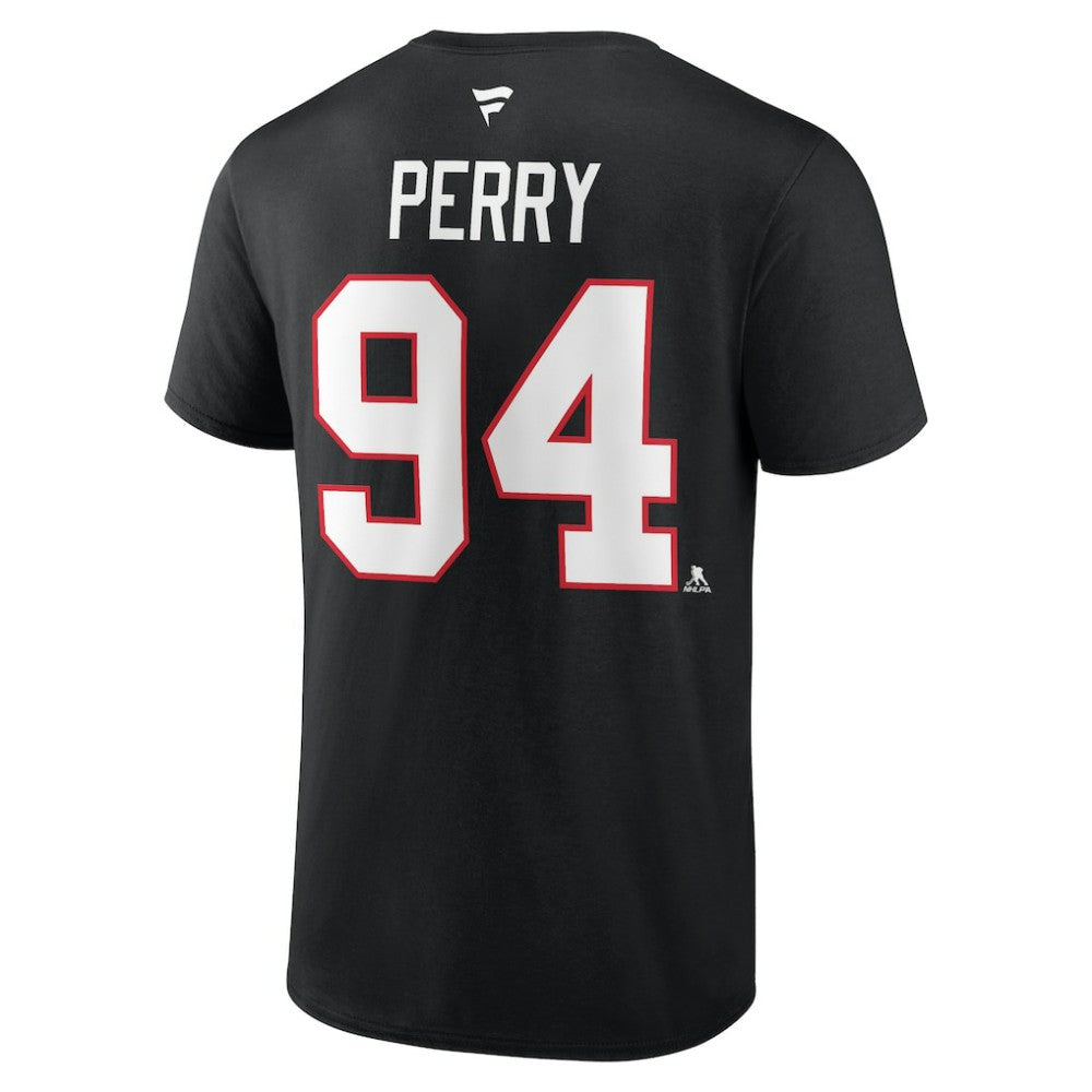 Corey Perry Chicago Blackhawks Fanatics Authentic Stack Name & Number T-Shirt - Black - NHL