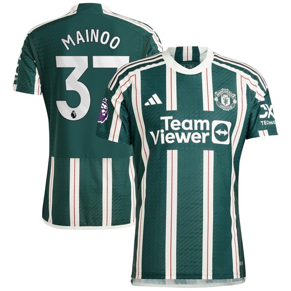 Kobbie Mainoo Manchester United 2023/24 Away Player Jersey Green | Adidas Online