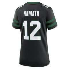 Joe Namath New York Jets Women's Retired Player Alternate Game Jersey Legacy Black | Nike for Sale