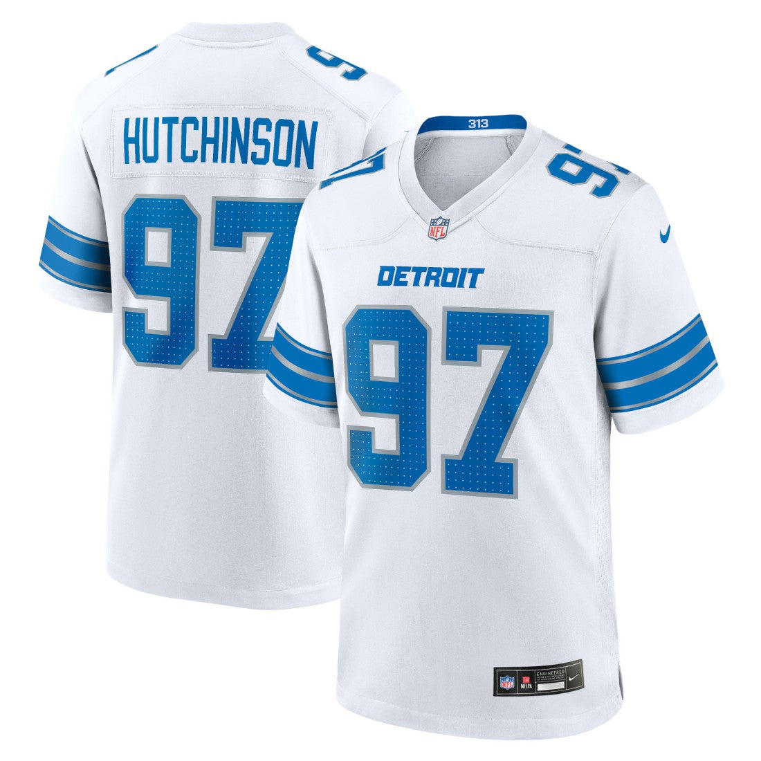 Aidan Hutchinson Detroit Lions Game Jersey White | Nike for Sale