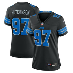Aidan Hutchinson Detroit Lions Women's 2nd Alternate Game Jersey Black | Nike for Sale
