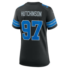 Aidan Hutchinson Detroit Lions Women's 2nd Alternate Game Jersey Black | Nike for Sale