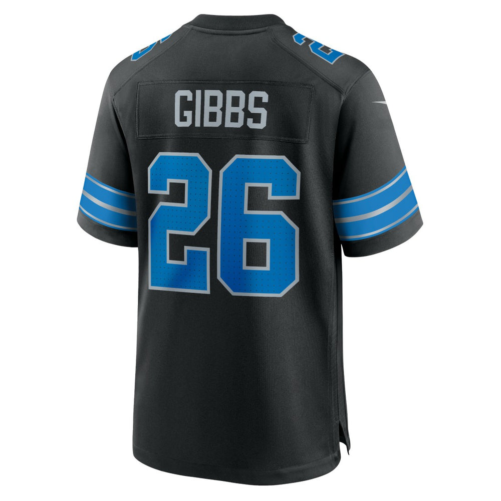 Jahmyr Gibbs Detroit Lions 2nd Alternate Game Jersey Black | Nike for Sale
