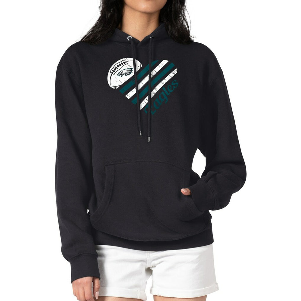 Philadelphia Eagles G-III 4Her by Carl Banks Women's Heart Graphic Fleece Pullover Hoodie Black | NFL