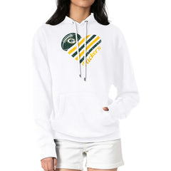 Green Bay Packers G-III 4Her by Carl Banks Women's Heart Graphic Fleece Pullover Hoodie White | NFL