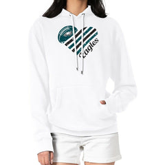 Philadelphia Eagles G-III 4Her by Carl Banks Women's Heart Graphic Fleece Pullover Hoodie White | NFL