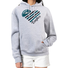 Philadelphia Eagles G-III 4Her by Carl Banks Women's Heart Graphic Fleece Pullover Hoodie Heather Gray | NFL