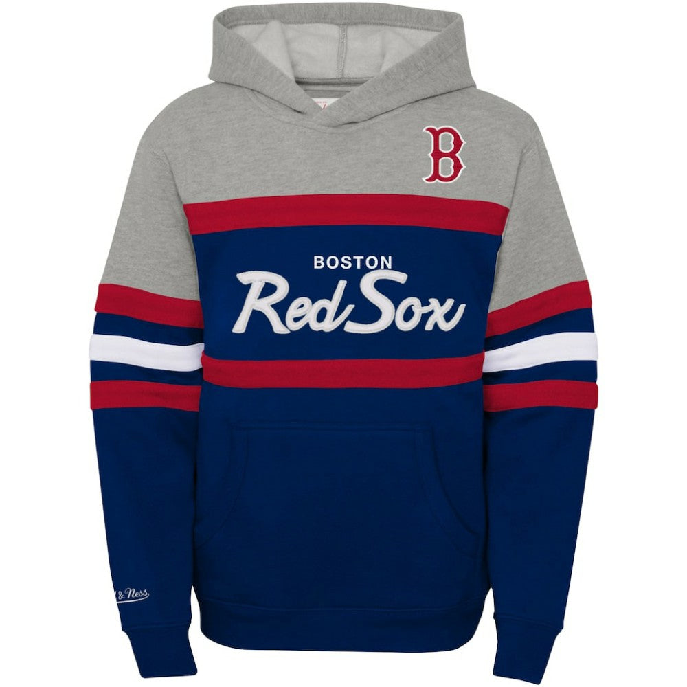 Boston Red Sox Mitchell & Ness Youth Cooperstown Collection Head Coach Pullover Hoodie - MLB