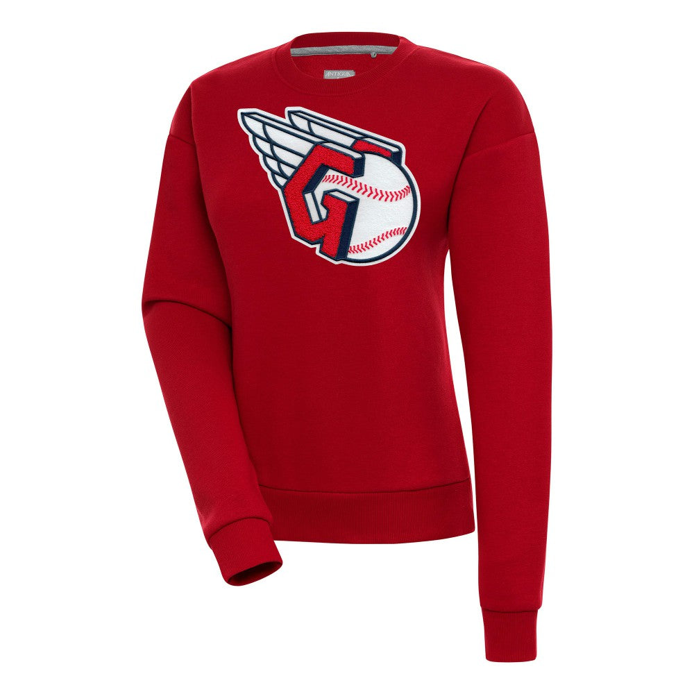 Cleveland Guardians Antigua Women's Victory Chenille Pullover Sweatshirt - MLB