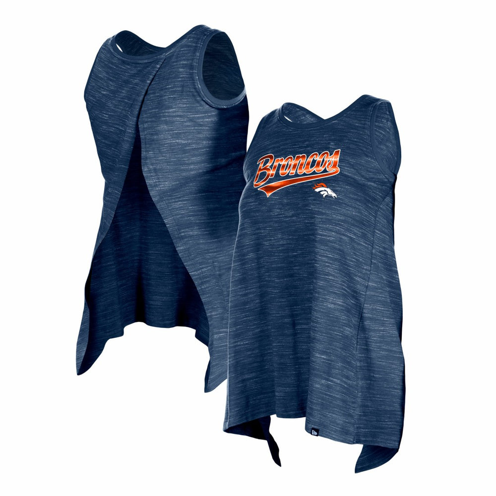 Denver Broncos New Era Women's Space Dye Active Tank Top Navy | NFL