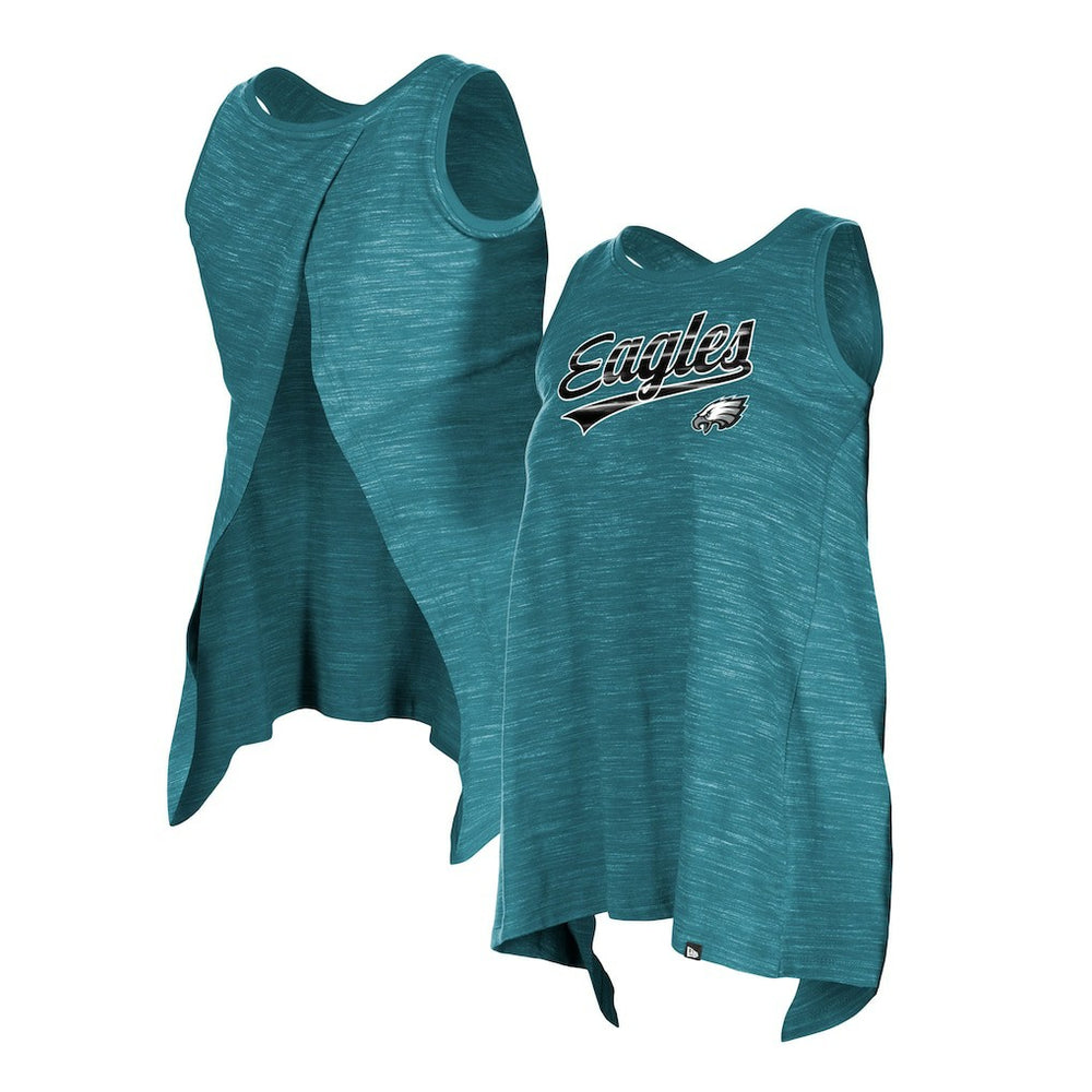 Philadelphia Eagles New Era Women's Space Dye Active Tank Top Midnight Green | NFL