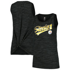 Pittsburgh Steelers New Era Women's Space Dye Active Tank Top Black | NFL