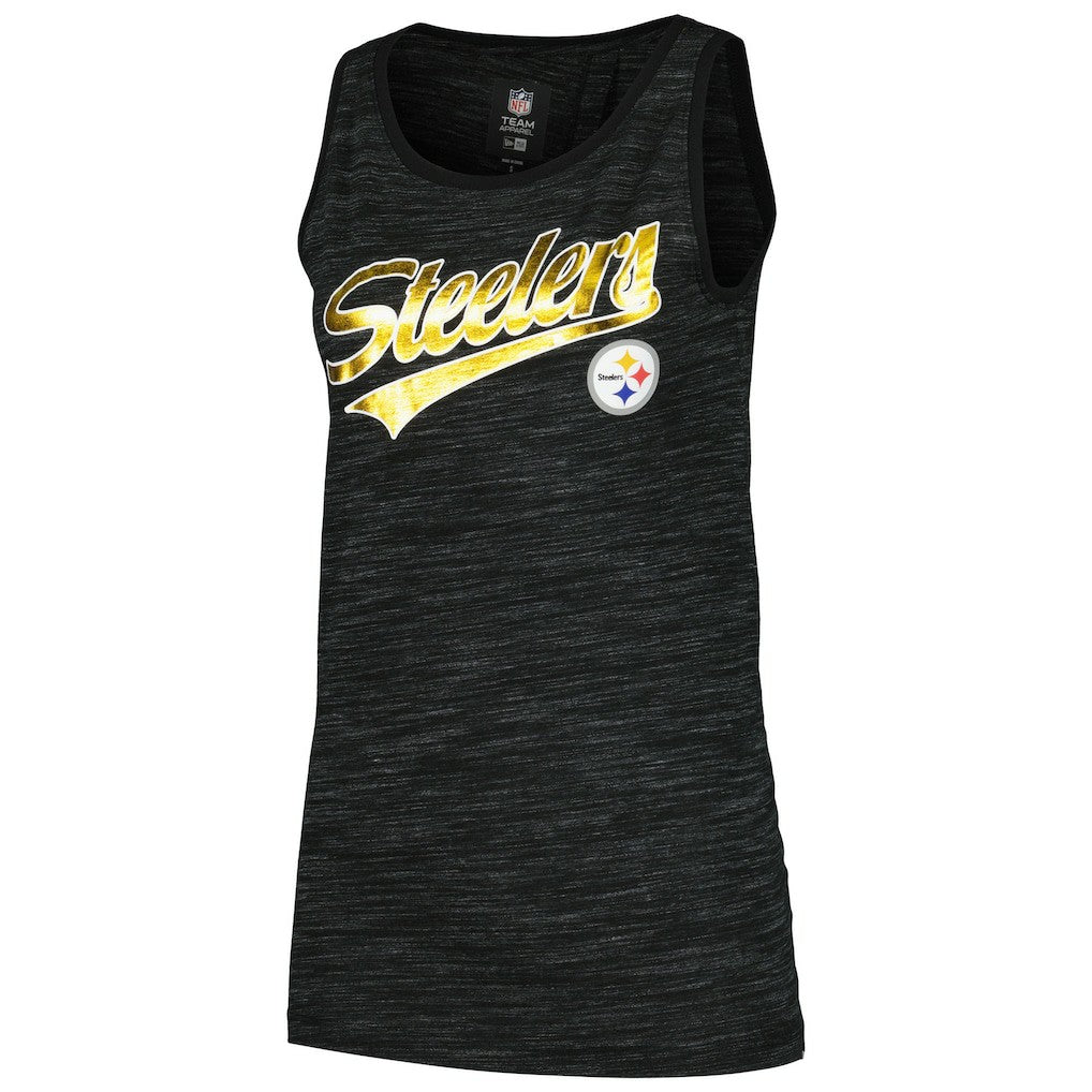 Pittsburgh Steelers New Era Women's Space Dye Active Tank Top Black | NFL