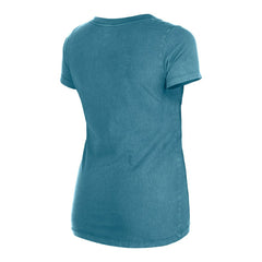 Miami Dolphins New Era Women's Enzyme Wash Low V-Neck T-Shirt Aqua | NFL