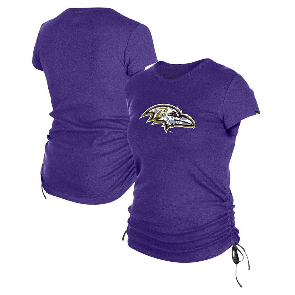 Baltimore Ravens New Era Women's Ruched Side T-Shirt Purple | NFL