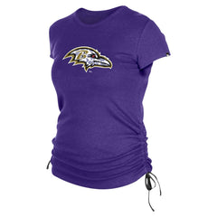 Baltimore Ravens New Era Women's Ruched Side T-Shirt Purple | NFL