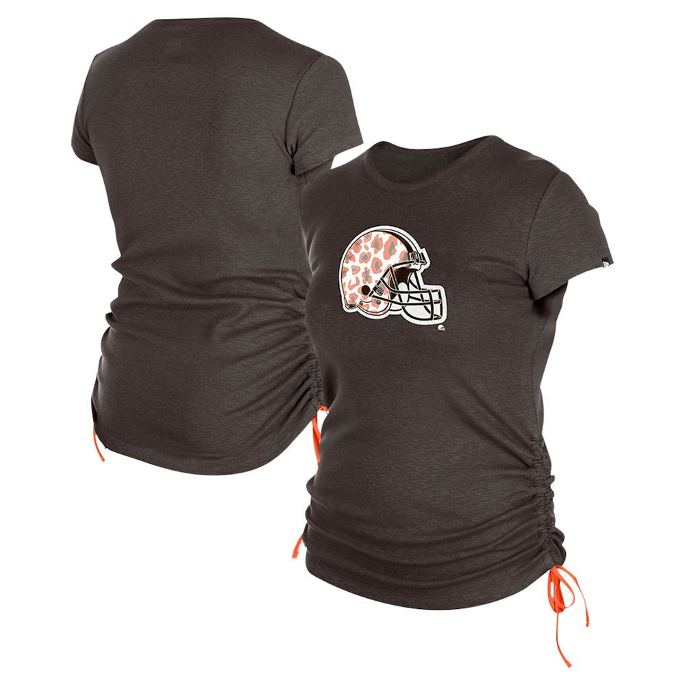 Cleveland Browns New Era Women's Ruched Side T-Shirt Brown | NFL