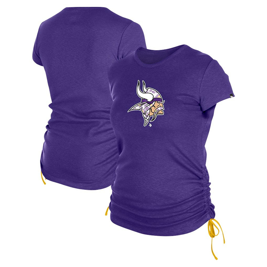 Minnesota Vikings New Era Women's Ruched Side T-Shirt Purple | NFL
