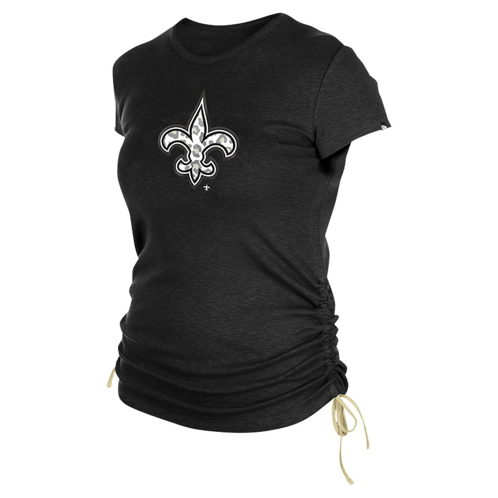 New Orleans Saints New Era Women's Ruched Side T-Shirt Black | NFL