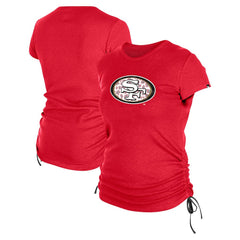 San Francisco 49ers New Era Women's Ruched Side T-Shirt Red | NFL