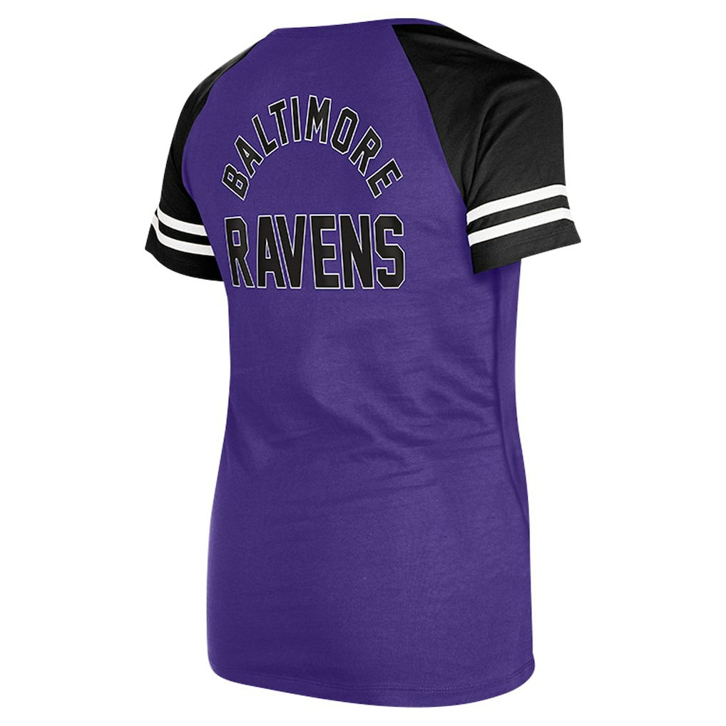 Baltimore Ravens New Era Women's Lace-Up Raglan T-Shirt Purple | NFL