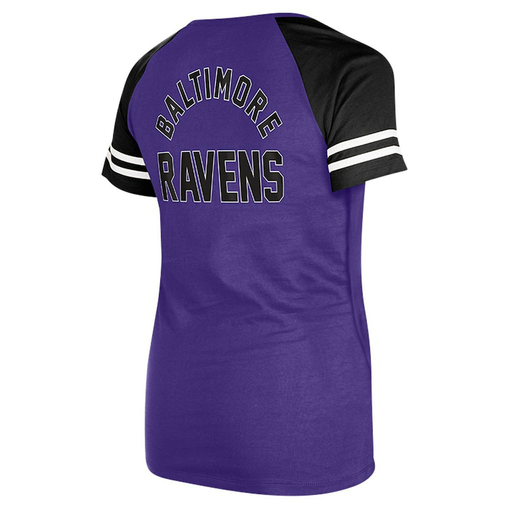 Baltimore Ravens New Era Women's Lace-Up Raglan T-Shirt Purple | NFL