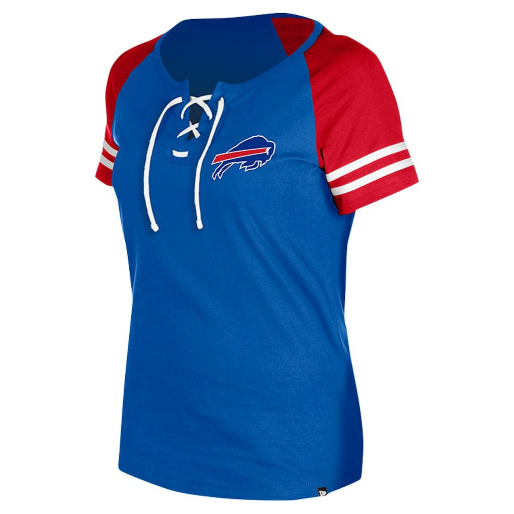 Buffalo Bills New Era Women's Lace-Up Raglan T-Shirt Royal | NFL