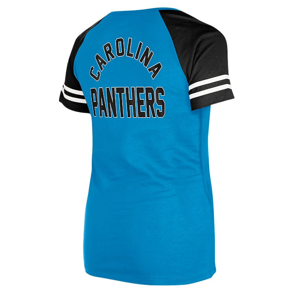 Carolina Panthers New Era Women's Lace-Up Raglan T-Shirt Blue | NFL