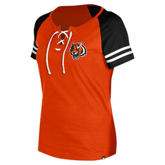 Cincinnati Bengals New Era Women's Lace-Up Raglan T-Shirt Orange | NFL