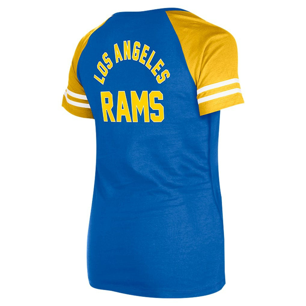 Los Angeles Rams New Era Women's Lace-Up Raglan T-Shirt Royal | NFL