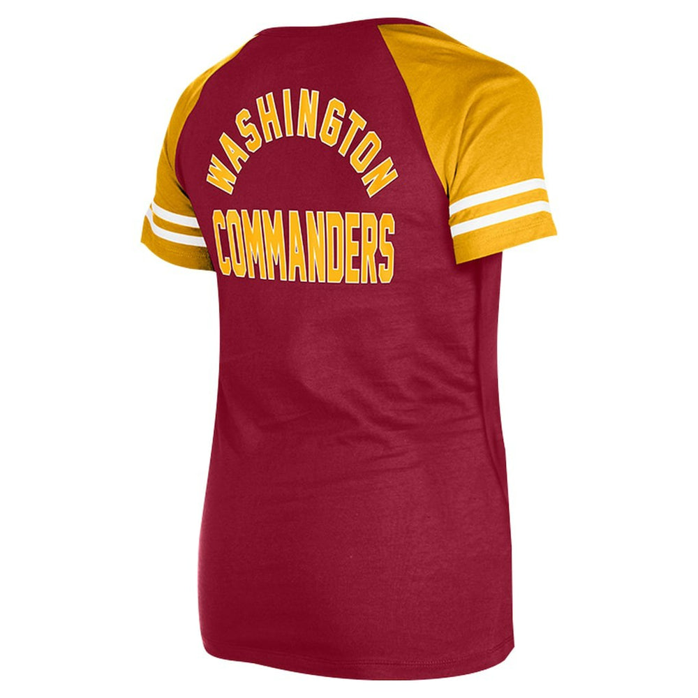 Washington Commanders New Era Women's Lace-Up Raglan T-Shirt Burgundy | NFL